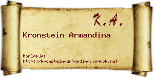 Kronstein Armandina névjegykártya